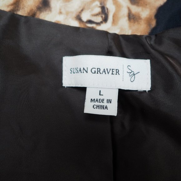Susan Graver Roses Floral Blazer Size L - Picture 6 of 9
